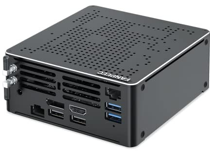 FANPEEC Mini Computadora de Escritorio N100, 32GB DDR4 RAM 1TB SSD 2TB HDD, Mini Computadora Sin Ventilador Win 11 Pro, WiFi 6, BT 5.2, Pantalla Triple 2xHD+DP, 2xGigabit Ethernet, Mini PC Industrial