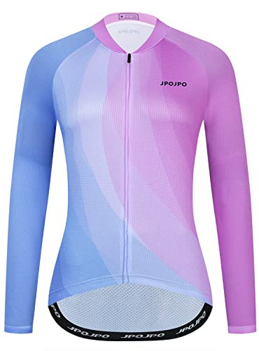 Cycling Jersey Long Sleeve Women Bike Top Cycle Shirt Road Bicycle Clothing MTB Mountain Racing Lady Autumn Spring Pink M