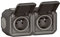 LEGRAND - Prise Etanche Double IP55 avec Terre Plexo - Prise 2P+T 16A Complète avec Volet - Pour Pose en Apparent - Montage Horizontal - Anthracite
