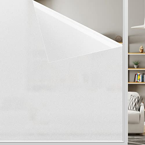 LEMON CLOUD Fensterfolie Blickdichte Sichtschutzfolie Selbsthaftend Milchglasfolie Statische Fensterfolien Anti-UV Fenster Folie Für Büro Zuhause Badzimmer Weiß Matt 60x200cm