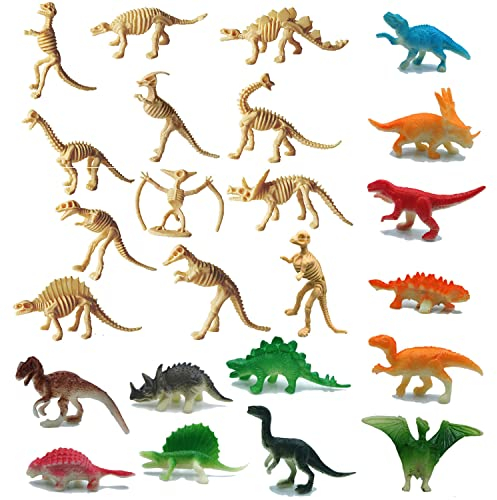 saijer Dinosaurier Skelett Figuren, Dinosaurier Fossil Skelett Fossil Spielzeug Knochen Fossilien Skelett Spielset Spielzeugfiguren Dino Knochen zum Ausgraben Dinosaurier Fossilien (24PCS)