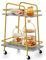 COSTWAY Küchenwagen mit Universalrädern, Servierwagen 2 Ablagen, Marmor Barwagen Modern, Mobiler Rollwagen, Haushaltswagen Stahlrahmen, Mehrzweckwagen für Haus, Restaurant, Allzweckwagen Golden
