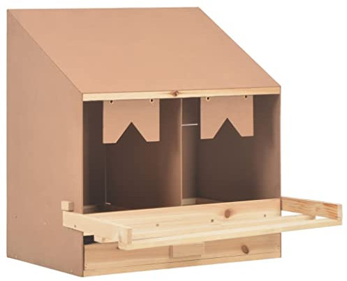 Legenest 2 Abteile mit MDF boden, Hühnernest für große Hühner Legenester Abrolllegenest Abrollnest Abroll-Legenest, große Legebox, Geflügelnest - Hühnerstall Zubehör 63 x 40 x 65 cm Massivholz