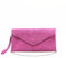 Le11 Genuine Italian Suede Leather Envelope Clutch Bags Party Wedding Purse Handbag Cross Body Bag (Fuchsia)
