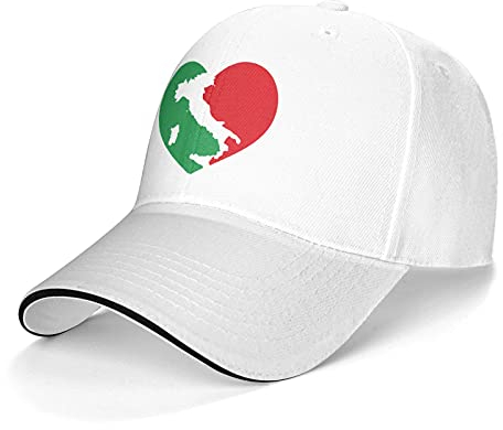 747 Unisex Visier Hut Italien-Flagge Färbt Herz Mit Italien-Karte Distressed Basecap Atmungsaktiv Angeln Hüte Leicht Baseballkappe Für Tennis Sport Laufen