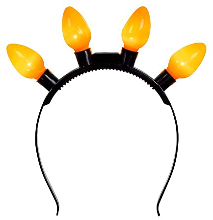 Boland 61867 - Party Haarreif mit LED, Haarschmuck mit Beleuchtung, Orange, Kopfschmuck, Glühbirnen, Karneval, Mottoparty, EM, WM, Fanartikel