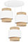 Light-Home Boho Hängelampe - Deckenlampe für Wohnzimmer Schlafzimmer und Esszimmer - Pendelleuchte aus Metall mit Lampenschirm aus Stoff - E27-3-Flammig Oval - Weiß und Jute