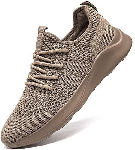 LANGFEUU Damen Turnschuhe Sneaker Schuhe Damen Sportschuhe Laufschuhe Tennisschuhe Outdoor Running Damen Walkingschuhe Straßenlaufschuhe rutschfest Atmungsaktiv Leichtgewichts Braun 38