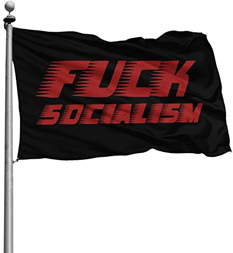 90X150cm Garten Flagge Scheiß Auf Den Sozialismus Outdoor Flagge Langlebig Lawn Sign Verblassen Beständig House Sign Décor Für Porch Lawn Veranda