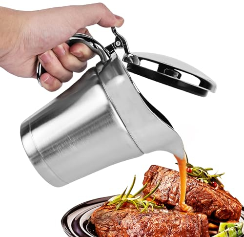 Saucière thermique en acier inoxydable 500 ml - Double isolation - Élégant - Argenté - Avec couvercle - Avec couvercle - Isolé