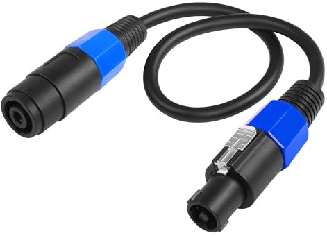 CERRXIAN Speakon Extension Cable, Speakon Male to Female Wire Audio Cord with Twist Lock, for Loudspeaker, Amplifier, DJ Stage (0.5M/1.6FT)