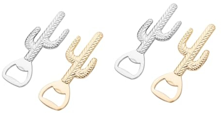 Garneck 2sets Elegant Cactus Bottle Opener Sturdy Zinc Alloy for Parties Camping 2pcs*2