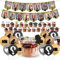 Fouvin Detektiv Geburtstag Deko, Dedektivparty Geburtstag 32 Stück, Krimidinner Deko Detektiv Geburtstag Zubehör Birthday Banner Kuchen Topper Cupcake Toppers Ballons für 1920er Jahre