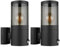Globo Wandlampe Außenleuchte mit Bewegungsmelder Gartenleuchte Fassadenleuchte, IP44, Edelstahl, schwarz rauch, 1x E27, HxBxÜ 24,5x10,2x17cm, 2er Set