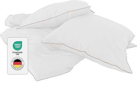 jilda-tex Luxus Premium-Bettwäsche aus Eukalyptus 100% Lyocell Tencel Zertifiziert besonders nachhaltig (Weiß, 3 TLG. 200x200cm / 2x80x80cm)