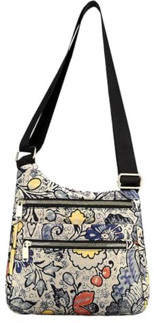 FAVORTALK Leichte Umhängetasche Damen Handtasche Mittelgross - Nylon Schultertasche Multi Pocket Größere Kapazität Messenger Tasche Crossbody Bag Wasserdicht - B39709