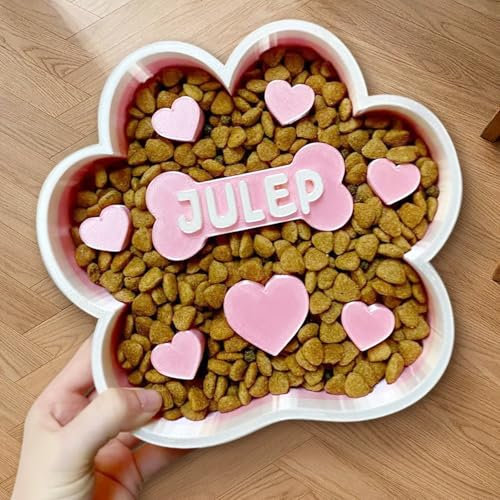 Custom Dog Bowl – Personalized Bite-Resistant Slow Feeding Bowl, Polylactic Acid Material, Customizable Name Pet Bowl, Eco-Friendly and Durable, Ideal for Small and Medium-Sized Dogs