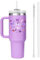 FIDWALL 40oz Purple Insulated Tumbler with Handle and Straw – Stylish Stainless Steel Travel Mug for Women and Teens, Large Capacity Cup for Daily Use, Office, and Music Enthusiasts
