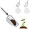 YELKOEYN 2 Stück Edelstahl Siebschaufel - Gartensieb Erde Sandsieb Sieb Garten, Katzenklo Schaufel Metall, Komfortables Griffdesign für Gartenarbeit und Haustierpflege Garden (3,8/5mm Masche)