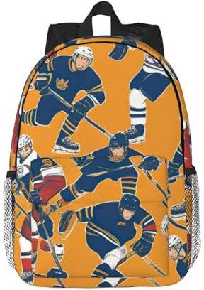 ZTPOWQA Hockey Print Comfort Backpack Travel College School Bag Laptop Compartment Outdoor Enthusiasts