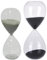 Lot de 2 sabliers modernes avec sablier noir et blanc, minuteur en verre pour bureau et maison, horloges décoratives de 5 et 30 minutes