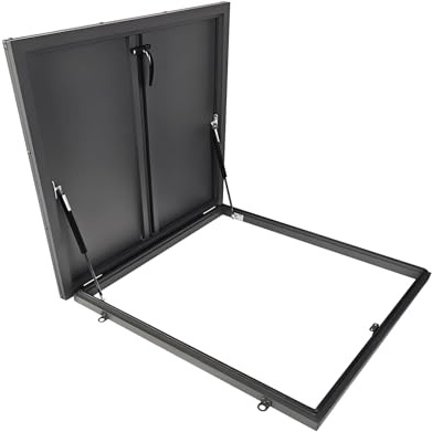 Trampilla De Techo Puerta Galvanizado, Cubierta De Ático Resistente A La Intemperie, Paneles De Techo Con Varillas De Soporte, Para Viviendas Y Edificios Comerciales(Grey,60cm/23.6in)