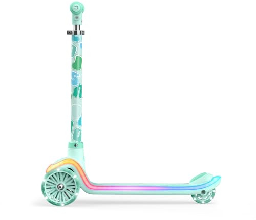 Jetson Twee 3-Wheel Light-Up Kick Scooter, Kids’ Scooter with LavaTech Deck Lights, Adjustable Handlebar Height, 4.7-Inch Wheels, Ages 3+, (Green)