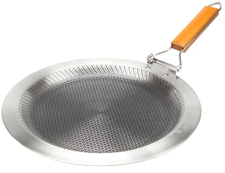 Baoblaze Poêle à Crêpes INOX Poêle à Griller Barbecue Extérieure Antiadhésive Manche Repliable Compatible Plaque Induction Adaptée à La Campi, 30cm