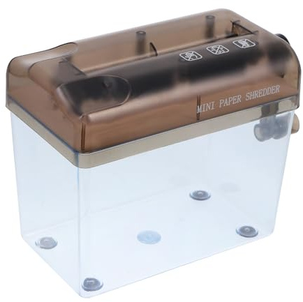 PACKOVE Manueller A4 Aktenvernichter Handbetrieb Tragbarer Kleiner Papierschneider aus Abs mit Integriertem Behälter Desktop Dokumentenschredder für Privatsphäre und Büroeinsatz