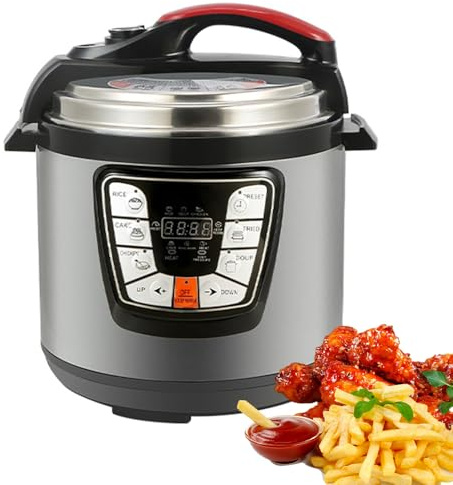 Cuiseur De Riz 6L, Multicuiseur Électrique Multifonction, 1000W, Pour 2-12 Personnes, Écran LED, Maintien Au Chaud Automatique & Cuve Antiadhésive, Convient À La Vapeur, Friture, Rôtissage, Etc