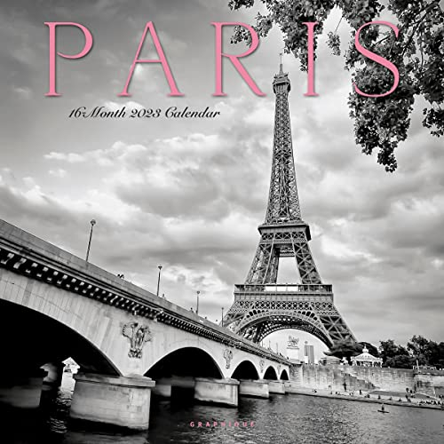 Graphique 2023 Paris Wandkalender | 30,5 x 30,5 cm | dickes Papier | Home & Office Organizer | großes monatliches Raster | 3 Sprachen & markierte Feiertage | 4-Monatsvorschau Seite für 2024