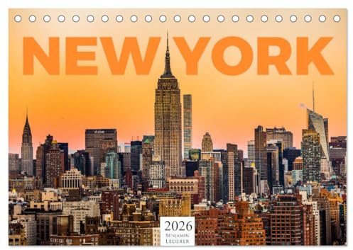New York - Eine Weltstadt (Tischkalender 2026 DIN A5 quer), CALVENDO Monatskalender: Zwöfl Bilder des Big Apple. (CALVENDO Orte)