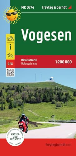 freytag & berndt Motorradkarte Vogesen 1:200.000: Toureninfos, GPX Tracks, wasserfest und reißfest