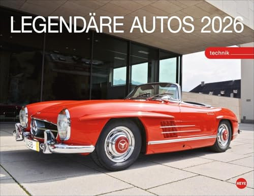 Legendäre Autos Posterkalender 2026: Exklusiver Wand-Kalender mit 12 Traumautos und Kultwagen. Hochwertiger Foto-Kalender 2026 mit Oldtimern. 44 x 34 cm.