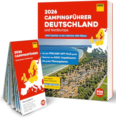 ADAC Campingführer Deutschland/Nordeuropa 2026: Mit Gutscheincode: 1 Jahr PINCAMP Camping App kostenlos (Wert: 11,99 EUR)