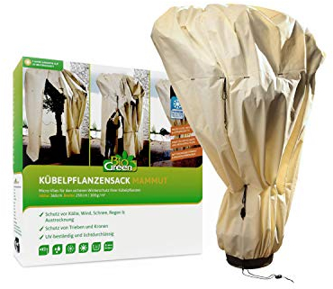 BioGreen Kübelpflanzensack Mammut | 360 x 250 cm | Frostschutz | Reißfest | Winterschutz für Topfpflanzen | Schutzhülle Kübelpflanzen | Pflanzenschutz
