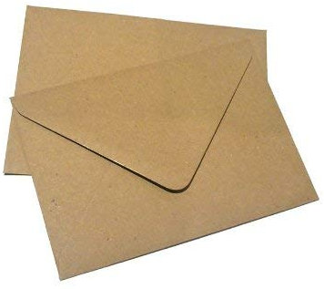 100 x C6 schlichte Briefumschläge, meliert, aus recyceltem Packpapier, Naturbraun, 114 x 162 mm A6