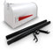 US Mailbox Amerikanischer Briefkasten Standbriefkasten Wandbriefkasten Letterbox Weiß Inclusive Standpfosten