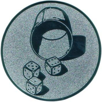 FABRIKSTORES GmbH - Pokal Emblem Würfeln - 50 mm, Silber