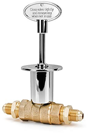 Stanbroil Droite Quart de Tour Robinet d'arrêt kit 1/2 inch Argenté