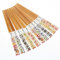 Hopewey 10 Paires de Baguettes japonaises en Baguettes Naturelles réutilisables 22.5CM Riches fleursC14
