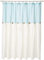 Lush Decor Tenda da doccia con bottoni in lino blu/bianco 72X72