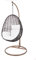 Kideo Swing Chair Indoor & Outdoor, Loungesessel Polyrattan, Hängestuhl, Hängesessel mit Gestell & Kissen (schwarz/weiß)