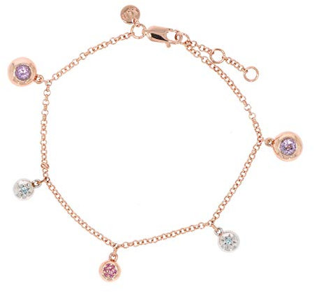 Armband Multicolor ca. 0,65 ct. 17-19 cm rosèvergoldet