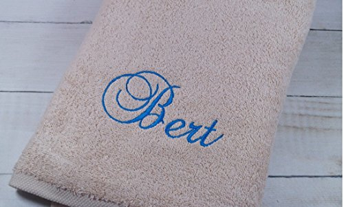 ★ Handtuch mit Namen bestickt ★ Duschtuch ★ Geschenk ★ Badetuch ★ 500 g/m2 ★ (Sand, 70 x 140 cm)