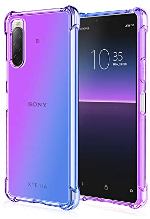 JIAFEI Hülle für Sony Xperia 10 II Gradient Color Handyhülle TPU Gradient Dünn Schutzhülle Anti-Fall Handytasche Handy Case Kompatibel mit Sony Xperia 10 II, Lila/blau