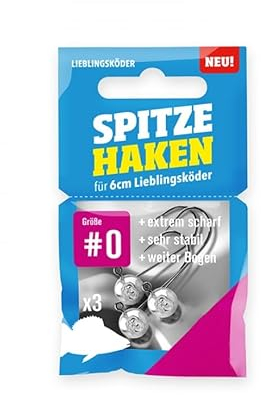 Lieblingsköder Jigköpfe Spitze Haken Jig Jighaken Größe #0-1 g, 4 Stück