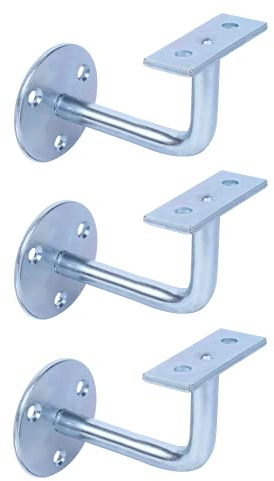 Alberts 702434 Handlaufstütze | zur Befestigung an der Wand, Auflage nicht verstellbar | zum Anschrauben | Auflage gerade | verzinkt | 3er Set