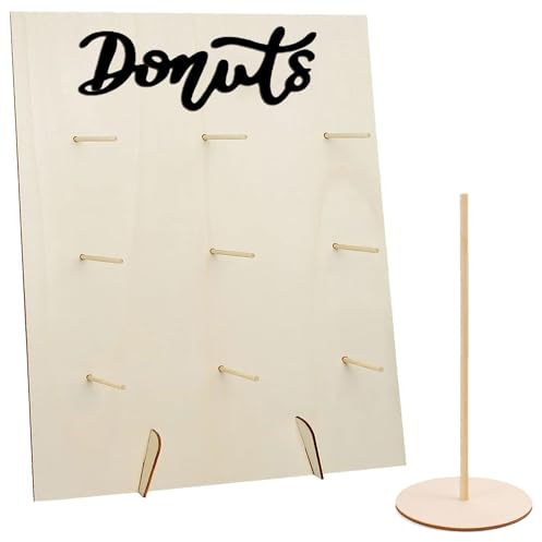 YeahBoom Donuts Ständer Holz,Donut Wand,Donut Wand Halterung,Krapfen Wand,Donut Dekoration für Hochzeiten, Geburtstage, Babyparty, Jubiläen, Konditoreie