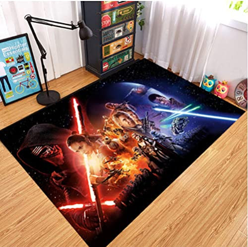LHGBGBLN Starship Wars-Teppich - Jedi-Krieger-Teppiche - Lichtschwert Teppich - Kurzflor-Dekor-Bodenmatte 160x230cm
